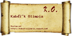 Kabók Olimpia névjegykártya